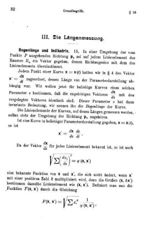 III. Die Längenmessung.
