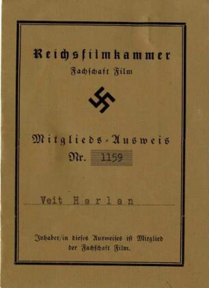 Mitgliedsausweis der Reichsfilmkammer