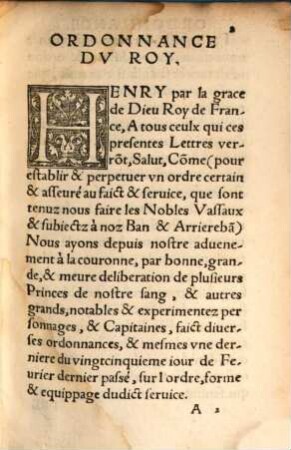 Ordonnance nouvelle, contenant reglement certain ... du ban ... de France