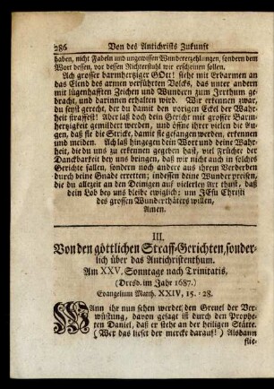 III. Von den göttlichen Straff-Gerichten, sonderlich über das Antichristenthum.