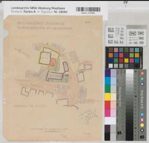 Arnsberg (Arnsberg) Krankenhaus Isolierstation für Lungenkranke Lageplan 1939 1 : 625 36 x 28 kol. Pause Regierung Arnsberg Nr. 13282