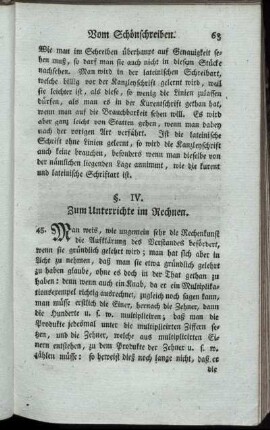 §. IV. Zum Unterrichte im Rechnen.