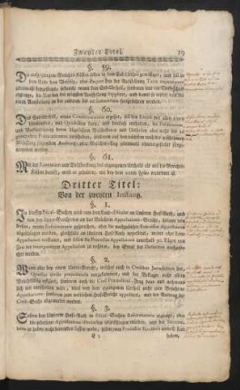Dritter Titel: Von der zweyten Instantz.