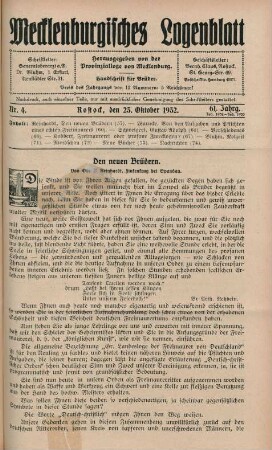 Nr. 4. Rostock, den 23. Oktober 1932. 61. Jahrg.