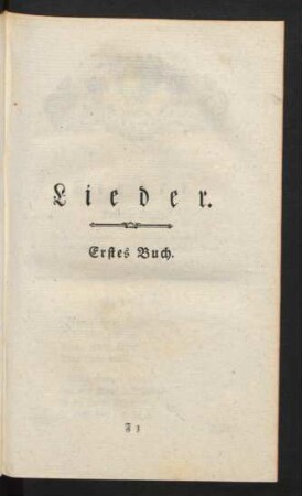 Lieder. Erstes Buch - Zweytes Buch