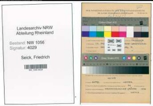 Entnazifizierung Friedrich Seick , geb. 22.08.1904 (Architekt)