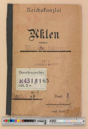 Wirtschaftsbeirat der Reichsregierung: Bd. 1