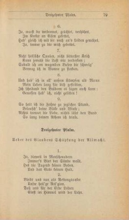 Dreizehnter Psalm. Ueber des Glaubens Schöpfung der Allmacht.