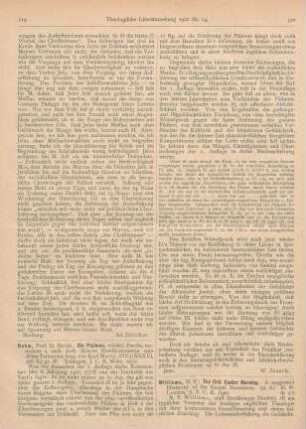 520-521 [Rezension] Williams, N. P., The first Easter Morning. A suggested Harmony of the Gospel Narratives