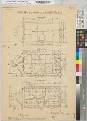 Abfertigungsgebäude auf Bahnhof Herford, Blatt 1: Grundrisse, M. 1:100