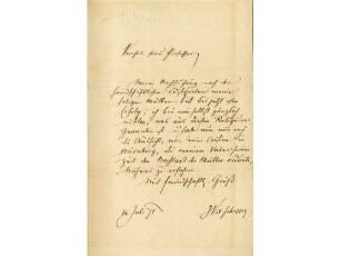 Originalbrief von Joseph Victor von Scheffel an Alwine Schroedter