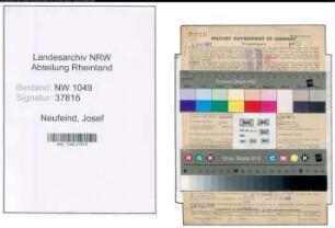 Entnazifizierung Josef Neufeind , geb. 12.07.1897 (Tischler)