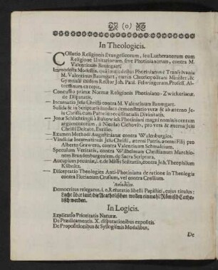 In Theologicis.