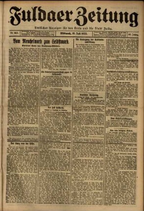 Ausgabe vom Mittwoch, den 19. Juli 1922.