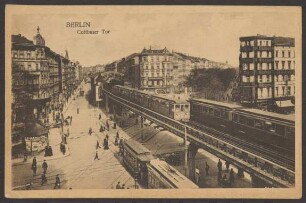 Ansichtskarte Hochbahn in der Skalitzer Straße, „Möbel Glogau“, Kottbusser Tor