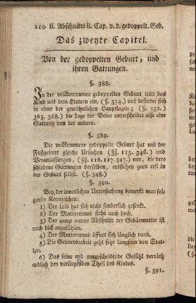 Das zweyte Capitel. Von der gedoppelten Geburt, und ihren Gattungen.