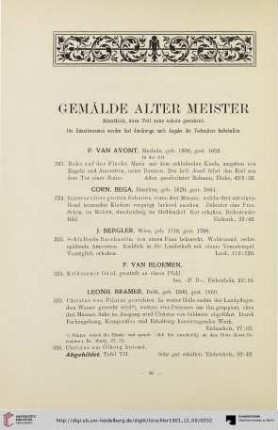 Gemälde alter Meister (Nr. 321-400)