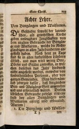 293-300, Achte Lehre. Von Bittgaengen und Walfarten.
