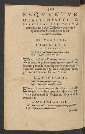 Sequuntur Orationes Ecclesiasticae Per Totum annum ...