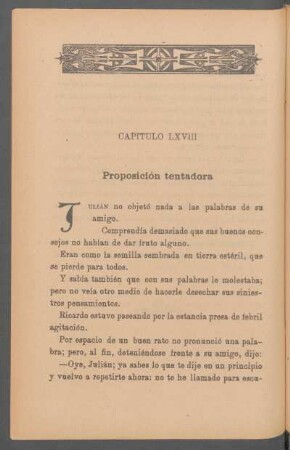 Capítulo LXVIII - Proposición tentadora