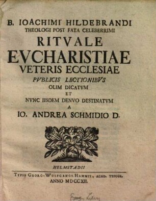 Rituale eucharistiae veteris ecclesiae