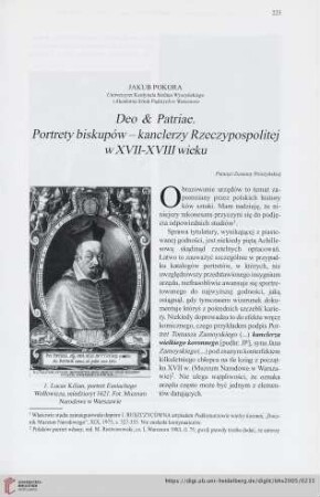 67: Deo & Patriae : Portrety biskupów - kanclerzy Rzeczypospolitej w XVII-XVIII wieku