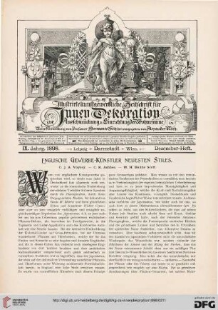 Englische Gewerbe-Künstler neuesten Stiles, [1]: C. J. A. Voysey, C. R. Ashbee, M. H. Baillie Scott