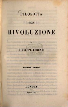 Filosofia della rivoluzione, 1