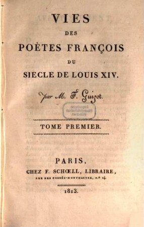 Vies des poetes françois de Louis XIV