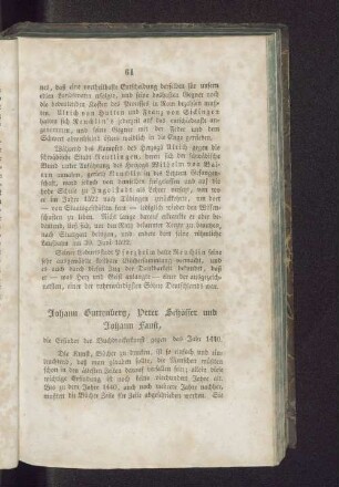 Johann Guttenberg, Peter Schösser und Johann Faust,