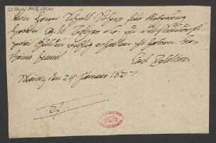 Quittung über zwei Gulden : 24.01.1827