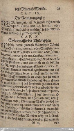 CAP. IX. Die Reinigung deß [.].