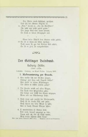Der Göttinger Hainbund