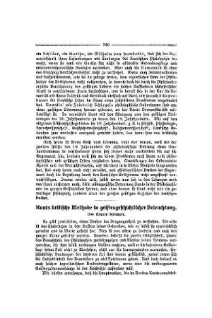 Kants kritische Methode in geistesgeschichtlicher Beleuchtung
