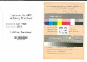 Entnazifizierung Anneliese Labitzke , geb. 15.10.1916 ()
