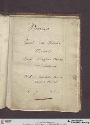 Diarium 1705