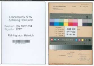 Entnazifizierung Heinrich Reininghaus , geb. 12.05.1900 (Schreiner)