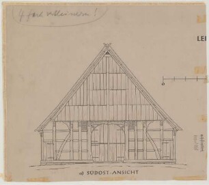 Laar (Kreis Herford): Hof Nr. 5. Leibzucht (Südostansicht)