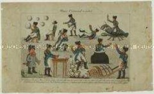 Karikatur auf den Niedergang Napoleons