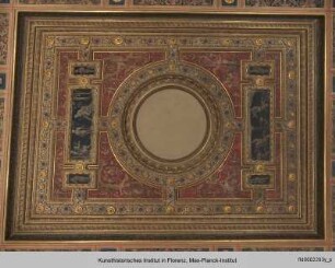 Kassettendecke mit Groteskenmalerei und Darstellungen zu Apollo