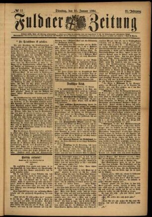 Ausgabe vom Dienstag, den 16. Januar 1894.