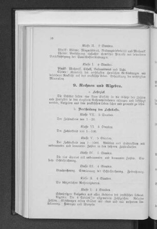 9. Rechnen und Algebra.
