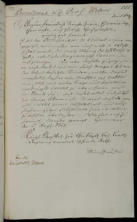 Zustimmung zum Gesuch des Professors Colomb du Clos auf Dispensierung von der durch die Universität angedachte Vormundschaft der Kinder des verstorbenen Professors Rougemont.