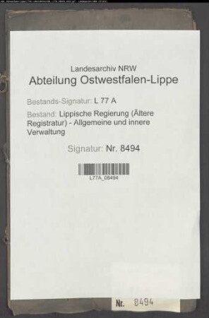 Ausbesserung der Landstraßen über die große und kleine Egge