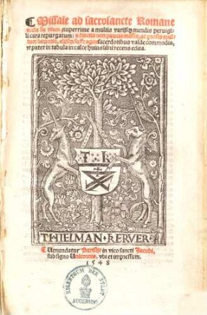 Missale ad sacrosancte Romane ecclesie usum