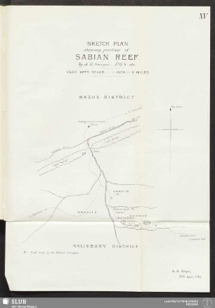XV. Sketch plan showing position of Sabian Reef