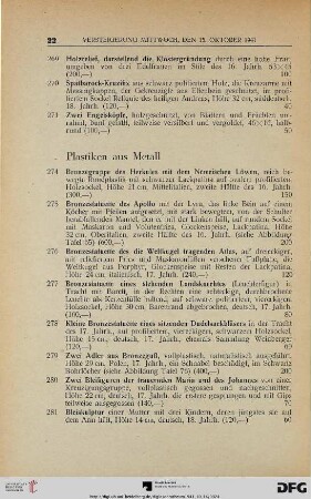 Plastiken aus Metall (Nr. 274-281)