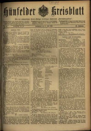Ausgabe vom Samstag, den 06. Juli 1918.