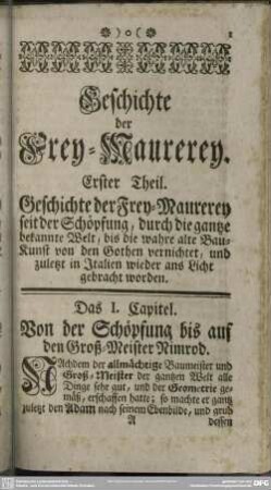 Geschichte der Frey-Maurerey