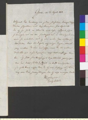 Brief von Eichstädt, Heinrich Karl Abraham an Goethe, Johann Wolfgang von